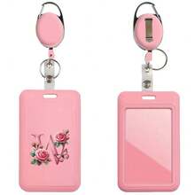 Pink ID Card Holder With Retractable Badge Reel Clip, Anti-Theft Card Sleeve, Pink Thumb Slot Hard Plastic Card Protector, Expandable ID Card Holder, Medical Insurance Card Protector, Waterproof Medical Card/Social Security Card Protector, Transit Card Holder - Pink - View 26