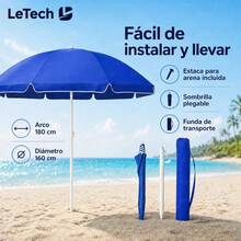 Outdoor Parasol, Stand And Base - Dark Blue - View 2