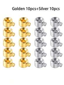 3mm/0.118 Inch Copper Crimp Beads, Gold And Silver Color Stopper Beads, For Jewelry Making, DIY Crafts, Bracelet And Necklace End Accessories - Cylindrical - View 28