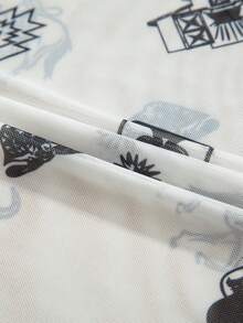 Acelitt Atasan Kasual Slim Fit Lengan Panjang Berbahan Jala Transparan Motif Bunga Gaya Barat Musim Semi/Gugur, Kemeja Lapisan Transparan, Cocok untuk Pemakaian Sehari-hari - Putih - View 11