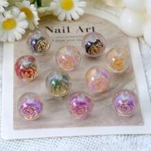 New Hot-Selling Fine Glitter Rose Color-Changing Glow-In-The-Dark Decorative Beads Focal Bead Jewelry Making Kit Luxury DIY Material Pack Beading Pen 10pcs Random Colors - Multicolor - View 3