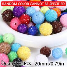 16/20mm 5顆裝彩色糖果圓形壓克力珠 DIY珠寶項鍊手鍊吊墜材料配件散珠 - 砂糖圓珠 - 查看 39