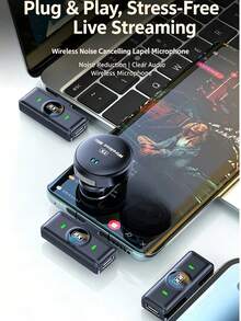 1/2pcs Microphone With Adapter, Compatible With IP/Android Phones For Video Recording, Live Streaming, Singing, Vlog, Windproof Intelligent Noise Reduction, Compact Portable Clip Design - Microphone - View 10