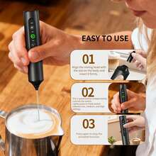 Pengaduk Susu Elektrik Genggam, Pengaduk Susu Elektrik Portabel, Pengaduk Susu Kopi Genggam Kecil, Dapat Diisi Ulang, Mudah Dioperasikan, Dengan Alas Pengisian Daya dan Beberapa Kepala Pengaduk, Mixer Cocok untuk Cokelat Panas, Cappuccino, Latte, Matcha, Hadiah Dapur, Hadiah Natal untuk Pecinta Kopi - MultiWarna - View 3