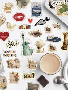 8pcs Russian Text Stickers Notebook, Planner, Phone Case Decorative Decals Gift - A - View 8