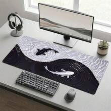 Tai Chi Koi Large Mouse Pad Non-Slip Rubber Bottom Office Home Gaming Gift For Him/Her Back To School Desktop Accessory Office Supplies Computer Keyboard Pad Laptop Mat - Rectangle - View 9