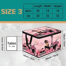 Multi-Size, Multi-Pattern Christmas Santa Claus Corgi Floral Bow Print Foldable Storage Box With Zipper Handle, Upgraded Fabric Large Capacity Storage Bin For Wardrobe, Dorm, Under Bed, Clothes, Bedding, Toys, Miscellaneous Items, Home Organization And Moving - Multi-color - View 13