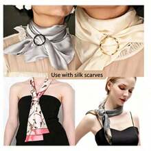 1/3/5pcs Multi-Function Alloy Buckle Set, Versatile, Adjustable Length, Knotting, Suitable For Scarves, Belts, Belt Buckles And T-Shirts, Casual Style, Autumn Decoration - Multi-color - View 2