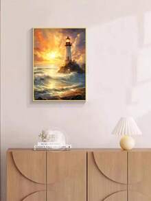 1pc DIY Diamond Painting Sticker Embroidery Landscape Lighthouse Home Decor Full Drill 30*40cm/40x50cm - Sets - View 5