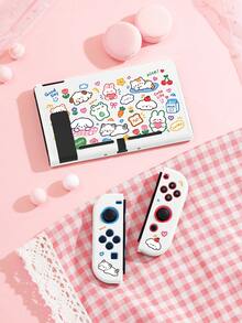 Cailai Cute Hand-Drawn Sticker Style Illustration, Soft Adorable Animal Pattern Switch Console Protective Case, Compatible With Switch OLED And Switch Console, Made Of Soft TPU Material, No Disassembly Required, Anti-Drop And Anti-Dust, Ideal Gift Compatible With Switch Gamers, Elegant And Cute Switch Console Protective Case, Switch 2 Storage Bag/Dock Shell. - View 6