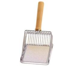 1pc 2 In 1 Mesh Grid Stainless Steel Cat Litter Scoop - Speed Sifter, Non-Stick, Heavy Duty Metal, Multifunctional Pet Litter Cleaning Tool, Pet Supplies - Multicolor - View 6