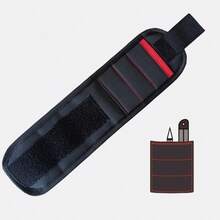磁吸手腕工具帶，手腕式硬體收納袋，強力磁吸螺絲、螺栓、鑽頭及配件，厚實耐磨布料配雙收納口袋，魔鬼氈可調尺寸，適用居家修繕、維修、工作坊、汽車維修、DIY任務，免持便攜工具袋（單口袋） - 單口袋 - 查看 8
