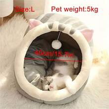 1pc Cute Cat Bed Soft Kitten Mat Comfortable Cat House Breathable Cat Sleeping Basket Suitable For Large, Medium And Small Cats For All Seasons - A - View 5