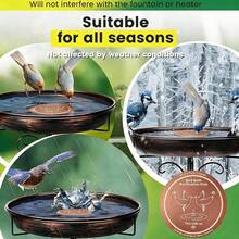 10pcs Bird Bath Copper Discs, 0.6mm Reinforced Pure Copper Cleaning Discs, Physical Water Purification, Suitable For All Seasons, Universal Fit For Outdoor Bird Baths, Bowls, Solar Bird Baths, Aquariums - Style A - View 2
