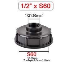 1. Durable IBC Water Tank Faucet Adapter, S60x6 Coarse Thread, Quick Connect To 1/2 Inch Faucet, Suitable For Garden And Home Use, Can Be Used As A Replacement Part For IBC Water Tank Valve. - 1/2" - View 2