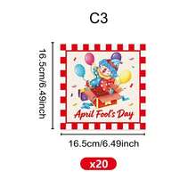 50Pcs April Fools' Day Disposable Tableware Set, 7in & 9in Paper Plates, Paper Cups And Paper Napkins, Cute Clown Surprise Box Balloon Print, April Fool's Day Carnival Party Table Decor Supplies - Multicolor - View 8