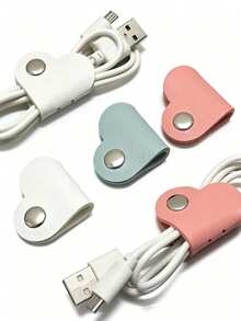 Multi-Style Cable Organizer Kit, Cute Flower Cord Wraps & Wire Holders, Multi-Color, Desktop & Drawer Cord Storage Accessories For Earphone, Charging Cable Management - A - View 8