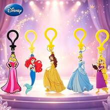 Monogram Disney Official Princess Series Silicone Keychain, Classic Cartoon Princess Character Bag Pendant Key Ring, Halloween Christmas Gift Teens Adult 1PC - Multicolor - View 1
