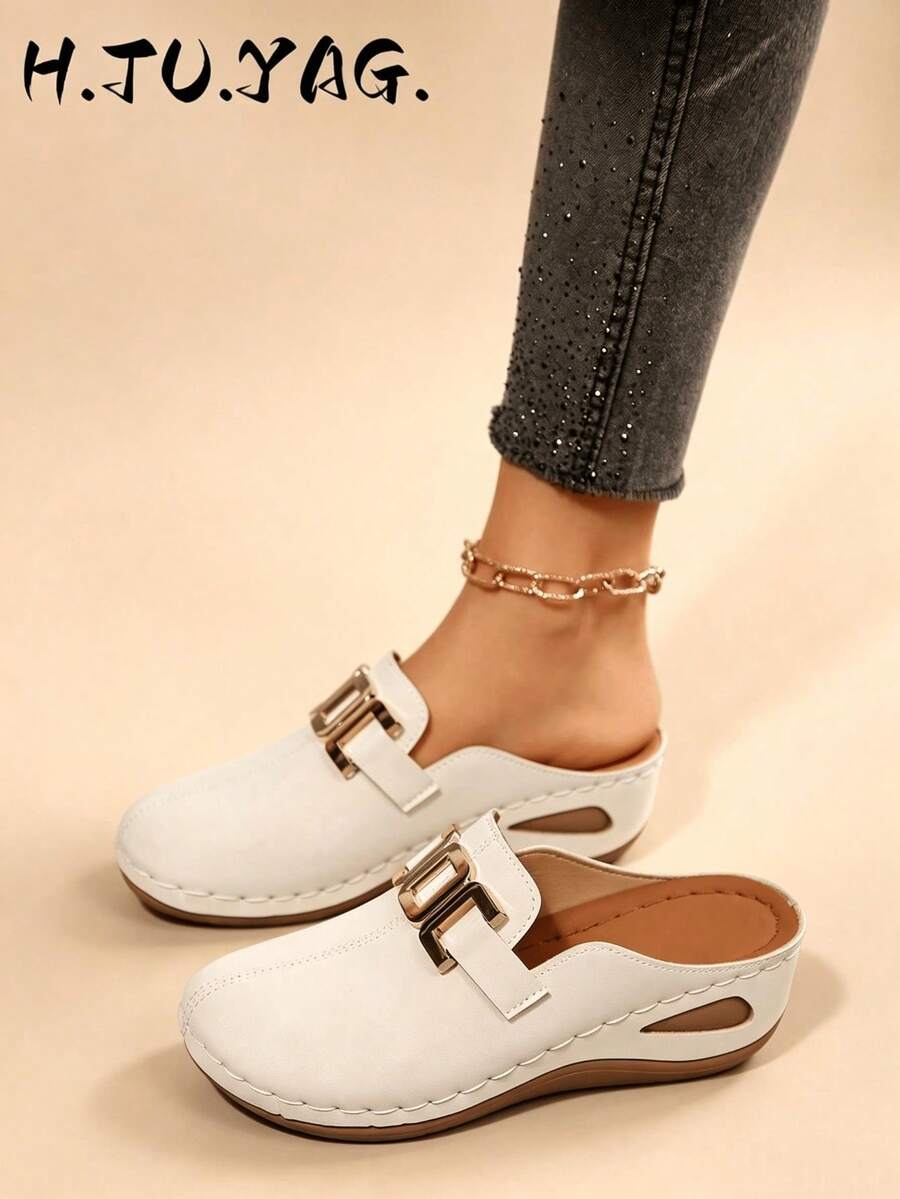 Sandal Selop Platform Fashion Wanita, Sandal Selop Ringan & Nyaman, Sepatu Bakiak Kasual untuk Pemakaian Sehari-hari, Ukuran Besar