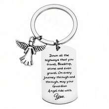 1pc Best Gift For Family And Friends, Inspirational Gratitude Gift, Backpack Accessory, Stainless Steel Keychain - Silver05 - View 3