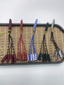 1pc Islamic Tasbih Woven Tassel, Exquisite Knotted Prayer Beads Tail Pendant, Handmade Braided Rope Tassel, Prayer Beads DIY Accessory - Multicolor - View 6