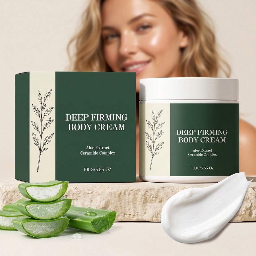 Krim Tubuh Pengencang Intensif dengan Ekstrak Lidah Buaya dan Kompleks Ceramide, Melembapkan, Memperbaiki, Mengencangkan, dan Menenangkan Kulit Kering dengan Efisiensi Tinggi, Losion Tubuh Perawatan Seluruh Tubuh 100g