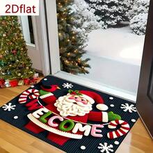 1 PC Santa Claus Decorative Welcome Mat | Suitable For: Various Rugs, Interior Decor, Floor Mats, Bedroom Rugs, Kitchen Mats, Home Decor, Entryway Mats, And Bathroom Mats. An Ideal Christmas Gift; Perfect For Christmas And Winter Decor. - A - View 9