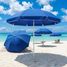 Sombrilla De Playa Jardín De 1.6 m Diámetro Azul Fund Azul - Azul - Ver 11