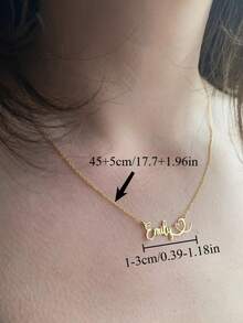 Customizable Cute Name Necklace, Personalized Stainless Steel Heart Pendant Necklace, Forever Love Necklace, Gift For Yourself - Multicolor - View 3
