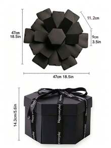 Explosion Surprise Gift Box, DIY Photo Album Surprise, Comes With Ribbon And Instruction Manual, Hexagonal Explosion Box, Memory Gift Box, Perfect For Birthday, Mother's Day, Valentine's Day, Anniversary, Wedding And Christmas. - Multicolor - View 2