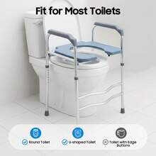 Kangten Raised Toilet Seat With Handles, Adjustable Height (25.2-29.13 Inches) Toilet Seat Riser, Support Toilet Chair For Dlderly, Pregnant Women, Handicapped, Arthritis Sufferers A Nice Gift - Default@JKGQAZ-000400*1 - View 3