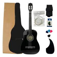 Guitarra Acustica Clasica Kit Paquete Con Accesorios Negro Negro - Negro - Ver 2