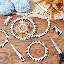 6pcs/1set Round Knitting Loom Set, DIY Crochet Wooden Threading Tool Set, Includes Multi-Functional Comb, Crochet Handmade Gift, Can Knit Round Wall Hangings, Wreaths, Earrings, Sewing Clothing Supplies - Multiple Styles - View 7