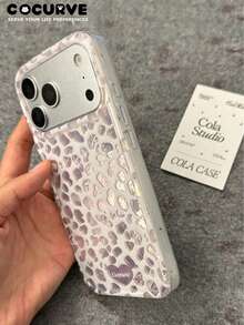 Cocurve 1pc Glacier Pattern Hollowed-Out Leopard Print Heart Letter Pattern Phone Case Compatible With Iphone 18 Pro Max 18 Pro 17 Pro/17 Pro Max/16 Pro/16 Pro Max/16/15 Pro Max/15 Pro/15 Plus Shockproof IMD 14 Pro Max/14/14/13 Pro Max/13 Pro/13/Personalized 13/12 Pro Max/12 Pro/12/11 Pro Max/11 Pro/11 Plus/Perfect As A Gift For Couples, Holidays, Halloween, Anniversaries, Versatile And Unique. - Multicolor - View 4