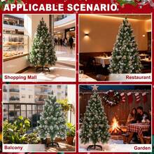 Christmas Tree  Artificial Xmas Tree With Snow Premium PVC Bushy Realistic Fir Quick Installation Natural With Metal Stand For Christmas New Year Decorations - Green With Snow - View 6