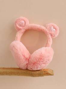 Heart-Shaped Ear Muffs - Super Soft Plush, Foldable, Warm, Comfortable, Cold-Proof, Unisex For Kids, Suitable For Winter Outdoor Activities, Plush Texture Ear Muffs - Multicolor - View 3