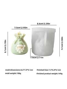 Christmas Gift Bag Shaped Candle Silicone Mold, Resin Silicone Mold, Gift Bag Design, Multi-Functional Easy Release, Suitable For Plaster, Clay, Handmade Soap, Aromatherapy Candles, Resin Crafts Molds And Wedding Decoration Accessories - Christmas Gift Bag - View 10