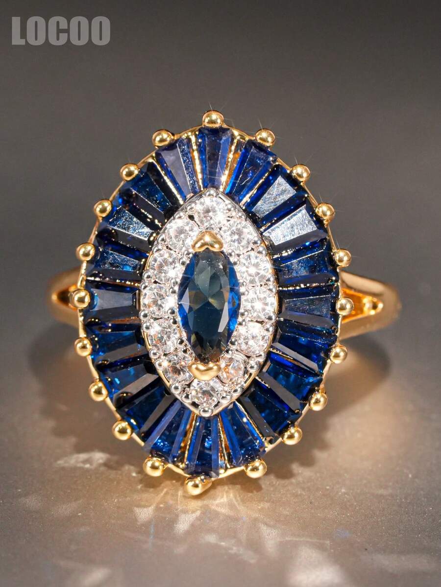 1pc Fashion Cubic Zirconia Ring For Women, Wedding Engagement Party Jewelry, Valentine's Day Gift - 1# - View 1