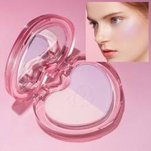 CZEL Heart-Shaped Dual-Color Blush Palette, Matte Texture Layerable & Long-Lasting Pigment, Built-In Mirror, Cute Heart Makeup Blush, Suitable For Daily Makeup - B01 - View 9