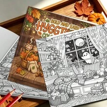 1pc Christmas Themed Adult Coloring Book, Suitable As Christmas Gift And Souvenir, Stress Relief Coloring Book, Pens Not Included - Single Piece - View 5