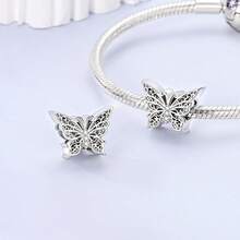 1 buah Gesper Penempatan Kupu-kupu Vintage, Liontin Manik-manik Kupu-kupu Berongga, Cocok untuk Gelang, Kalung, Pembuatan Perhiasan DIY, Gaya Klasik yang Serasi - Butterfly - View 4