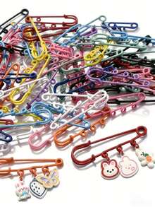 20pcs Random 6.5CM Multicolor Safety Brooch - DIY Jewelry Making Blank Base And Accessories, Brooch, DIY Supplies - Multicolor - View 6