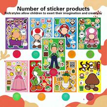 1set/9pcs Cartoon Character DIY Sticker Set, Multiple Classic Character Base Plates, Paired With Plenty Of Facial Features, Props, And Scene Element Stickers, Freely Assemble And Combine, Change Expressions And Decorations As You Like, Create Your Own Unique Fun Image, Great Hands-On Experience. Can Be Used As Birthday Party Supplies Gift, New Year Gift, Halloween Gift, Christmas Gift, Easter Gift - Multicolor - View 2