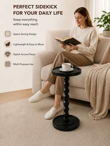 Portable Outdoor Garden Balcony Table, Coffee Table, Small Round Table Suitable For Living Room, Sofa Area, Bedroom And Other Spaces, Can Be Used As Decorative Storage Rack Or Candle Holder Small Table - Multicolor - View 3