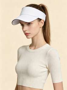 1pc Unisex Solid Color Open-Top Baseball Cap,Lightweight Breathable,Ponytail Design, Capped Sun Hat For Daily Travel Outdoor Activities - Multicolor - View 2