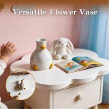 Handcrafted Ceramic Duck Vase, White Modern Flower Vase With Duck Design - Vase - View 7