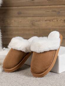 Autumn/Winter Women's Fashion Home Indoor Comfortable Warm Slippers - Brown - View 6