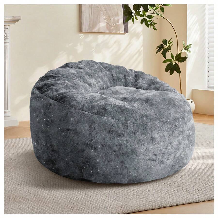 Modern Bean Bag Chair / Ergonomic Bean Bag / With Adjustable, High-Elasticity Filling / Removable, Washable Cover / Suitable For Living Room, Bedroom, And Balcony - Grey - View 1