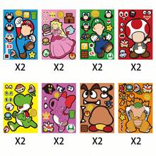 16pcs Popular Cartoon Game Character DIY Dress-Up Puzzle Stickers, Creative Educational Collage Sticker Set, Rich Character Parts, Clothing Accessories, Free Combination Dress-Up, Create Unique Character Images, Simple And Easy To Understand Gameplay, Full Of Fun. Stickers Are Well-Made And Not Easy To Tear, Minimal Residue After Removal, Combining Educational Play And Decorative Properties - Multicolor - View 6