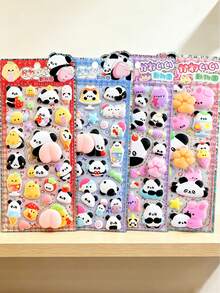 Kawaii Pet Butt Sticker Soft Pinched Happy Buttocks Sticker Decompression 3d Bubble Sticker Phone Case Decor Stickers - Multicolor - View 2